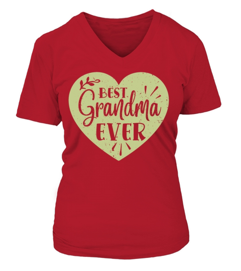 Best Grandma Ever Grandmother Heart Retro Vintage Women's V-Neck T-shirt