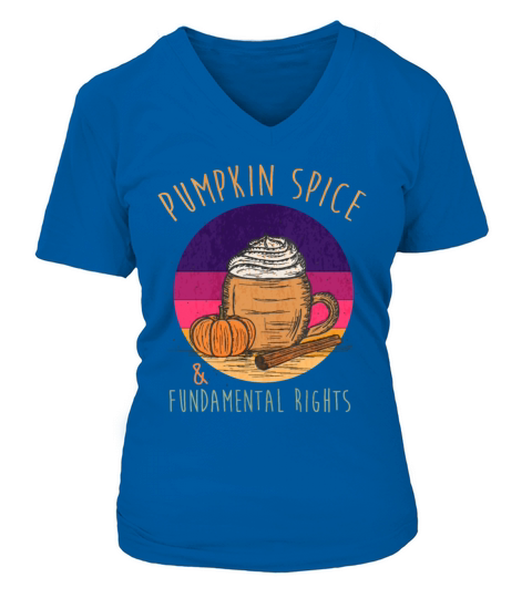 Vintage Pumpkin Spice And Fundamental Rights Women's V-Neck T-shirt