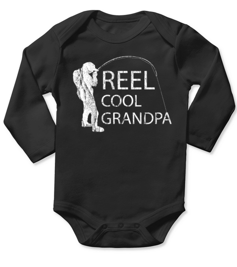 Reel Cool Grandpa Shirt - Grandpa Fishing Shirt - Long Sleeve Baby One-Piece