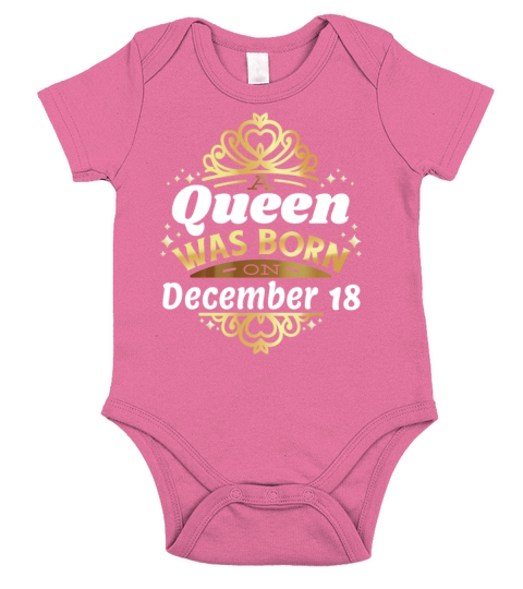 Queens Made in DEC18th Bday Gift for Women Short Sleeve Baby One-Piece