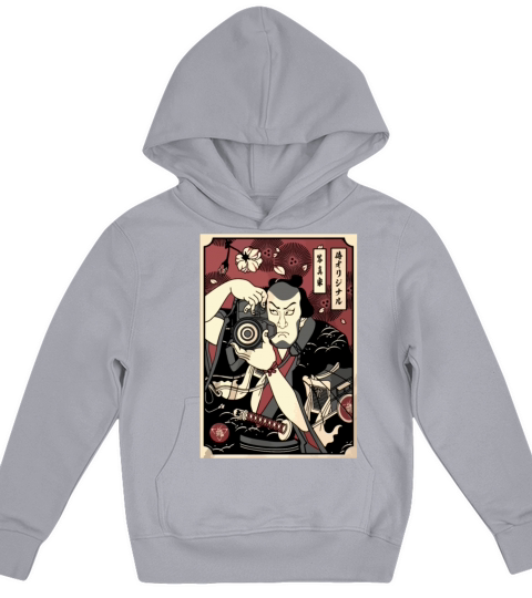 PHOTOGRAPHER SAMURAI MEN PICTURE JAPANESE Kids Hoodie