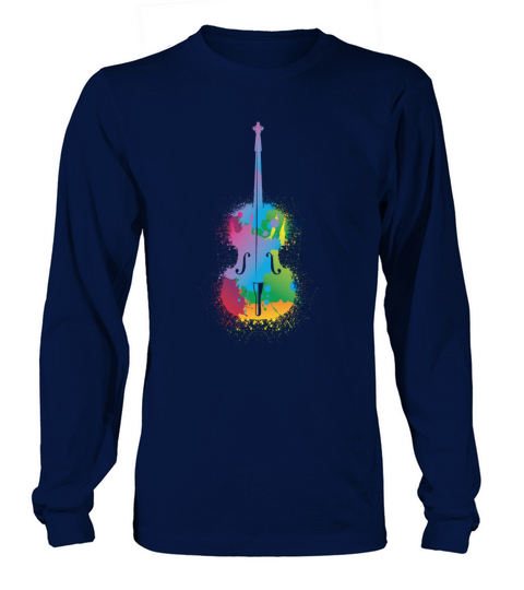 Colorful Cello Retro Music Lover Cellist Women's Long Sleeve