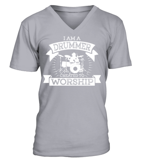 I Am A Drummer Created To Worship Men's V-Neck T-shirt