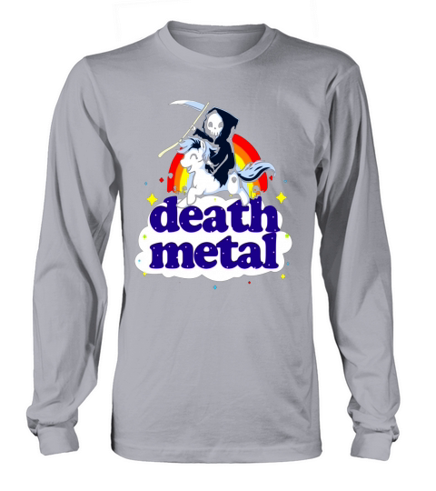 Unicorn Death Metal Go To Hell Funny Shirt Long sleeved Unisex