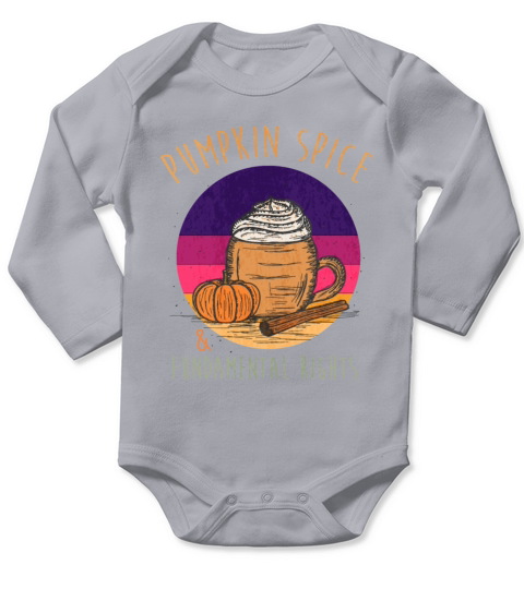 Vintage Pumpkin Spice And Fundamental Rights Long Sleeve Baby One-Piece