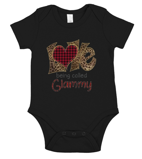 Leopard Red Plaid Love Being Called Glammy Short Sleeve Baby One-Piece