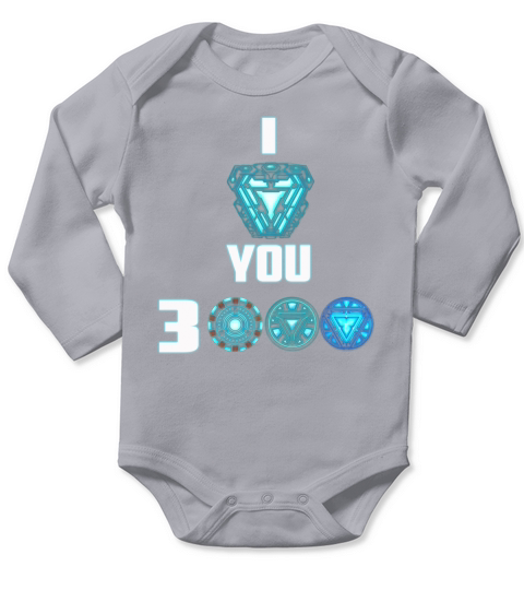 Tony Stark Arc Reactor I love you 3000 times Morgan Stark Long Sleeve Baby One-Piece