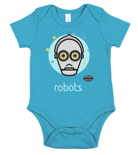 robot robots head space future nerd gamer coder pc Short Sleeve Baby One-Piece