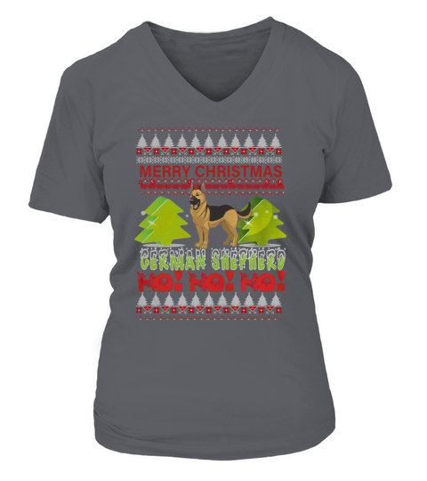 Deutscher Schäferhund Ugly Christmas Sweater, Deutscher Schäferhund-Weihnachtstag, Schäferhund-Weihnachtsabend, Deutscher Schäferhund Noel V-neck T-Shirt Woman