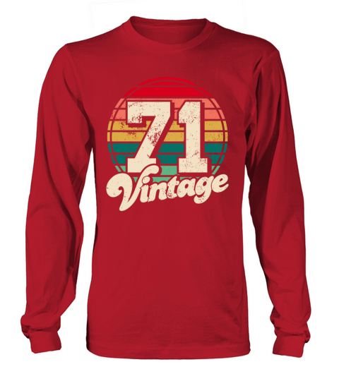 Vintage 1971 Birthday Gift Born in 71 Retro Style Long sleeved Unisex