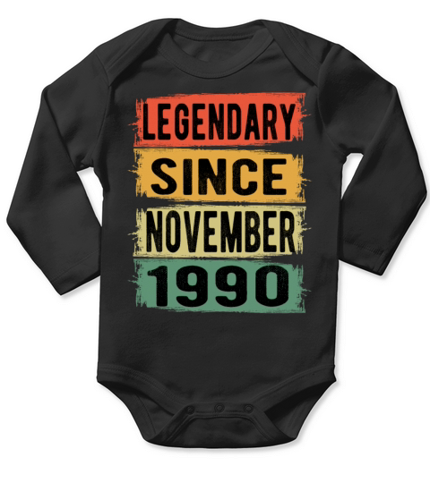 Birthday Gift November 1990 Long Sleeve Baby One-Piece
