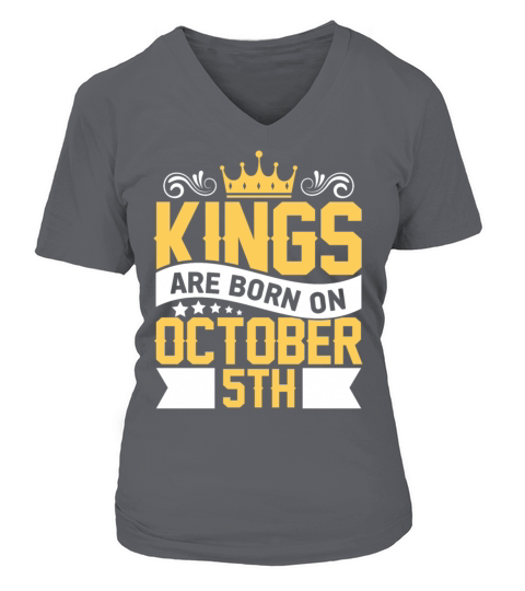 Kings are Born on October 5th Birthday on October Women's V-Neck T-shirt