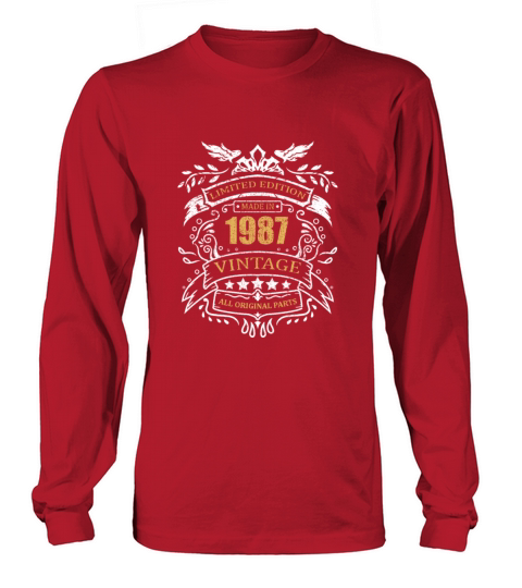 Vintage Limited Edition Made In 1987 Birthday Gift Women's Long Sleeve