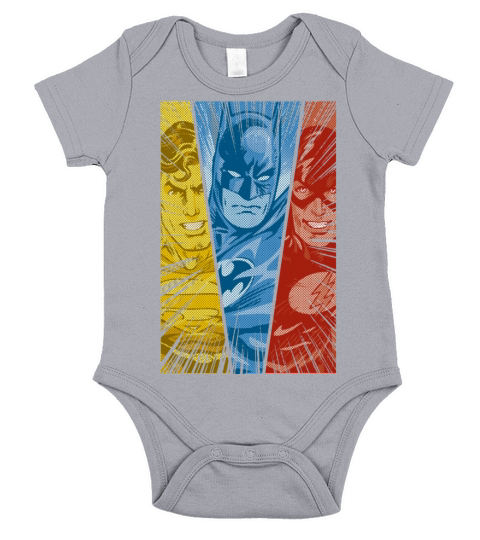 Justice League Superman Batman Flash Short Sleeve Baby One-Piece