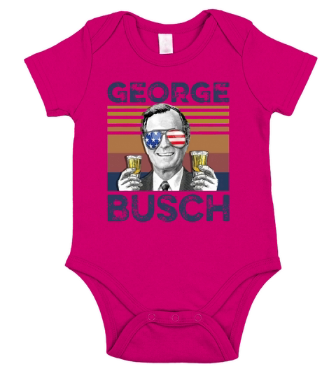 Vintage George W. Bush Busch 4th Of July Independence Day shirth Short Sleeve Baby One-Piece