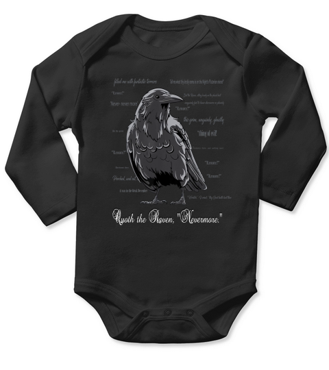Edgar Allan Poe Quoth the Raven Nevermore Long Sleeve Baby One-Piece