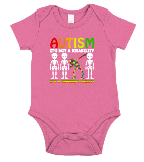 Skeleton Autism It is Not A Disability Its A Different Ability Short Sleeve Baby One-Piece