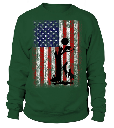 Patriotic Hunting Dogs American Flag Women's Sweatshirt