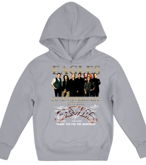 Eagles 50th Anniversary 1971 2020 Thank You For The Memories Signatures Kids Hoodie
