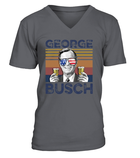Vintage George W. Bush Busch 4th Of July Independence Day shirth Men's V-Neck T-shirt