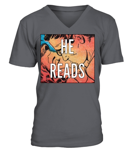 HE READS Men's V-Neck T-shirt