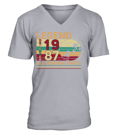 Born 1987 In December Vintage Men's V-Neck T-shirt