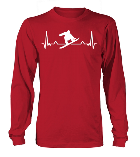 Snowboard Heartbeat Line Funny Gift Women's Long Sleeve