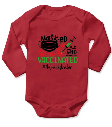 Masked And Vaccinated Administrator Long Sleeve Baby One-Piece