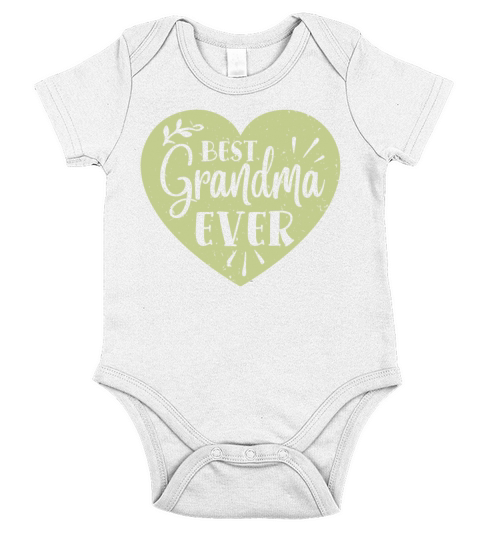 Best Grandma Ever Grandmother Heart Retro Vintage Short Sleeve Baby One-Piece