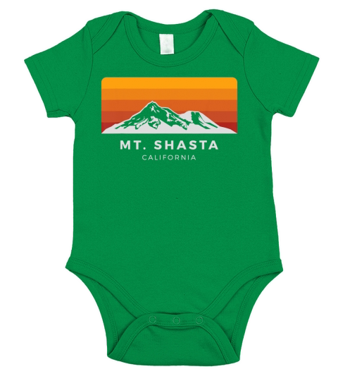 Retro Mount Shasta California Sunset Shirt Short Sleeve Baby One-Piece