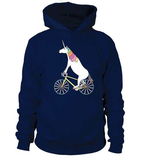 Unicorn Riding Bike With Unicorn Horn Spoked Wheel Women's Hoodie