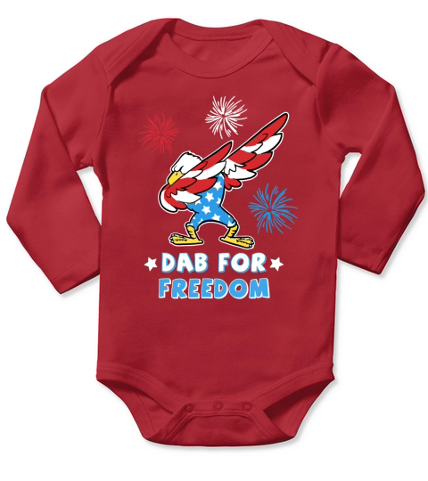 American Dab for freedom Long Sleeve Baby One-Piece