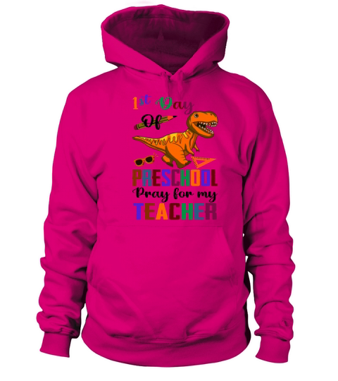 1st Day of Preschool Pre-K Dinosaur Back To School Men's Hoodie