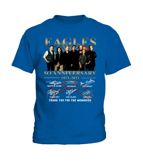 Eagles 50th Anniversary 1971 2020 Thank You For The Memories Signatures Kids T-Shirt