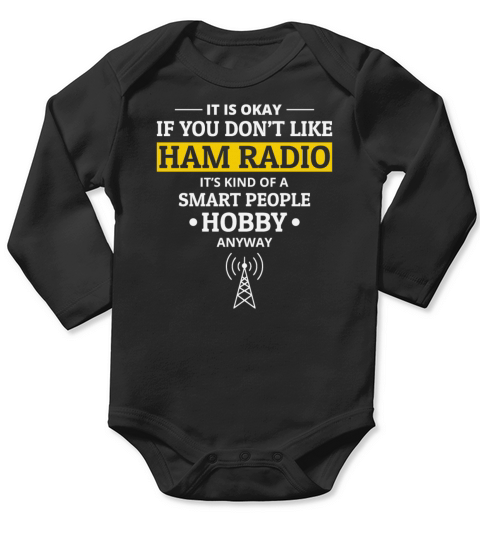 Amateur Ham Radio Operator Funny Sayings Humour Long Sleeve Baby One-Piece