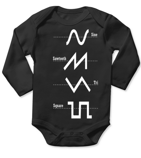 Synthesizer Analog - Synth Waveform Nerd T-Shirt Long Sleeve Baby One-Piece