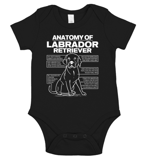 Anatomy of a Labrador Retriever Funny Dog owner gifts shirt Short Sleeve Baby One-Piece
