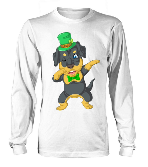 dabbing rottweiler st patricks day Men's Long Sleeve