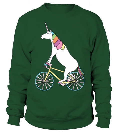 Unicorn Riding Bike With Unicorn Horn Spoked Wheel Women's Sweatshirt