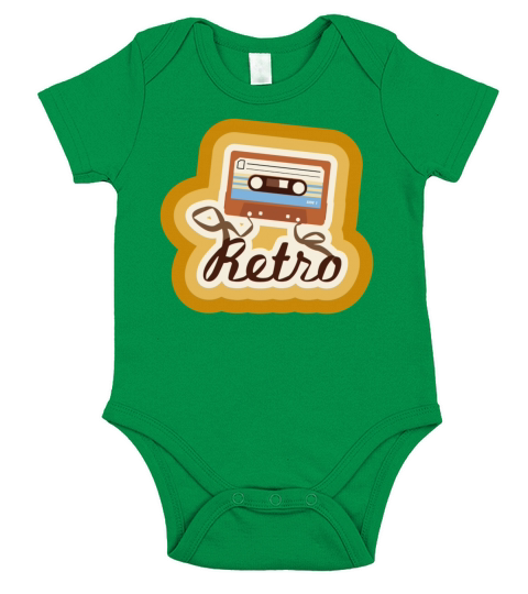 Retro-Cassette Short Sleeve Baby One-Piece