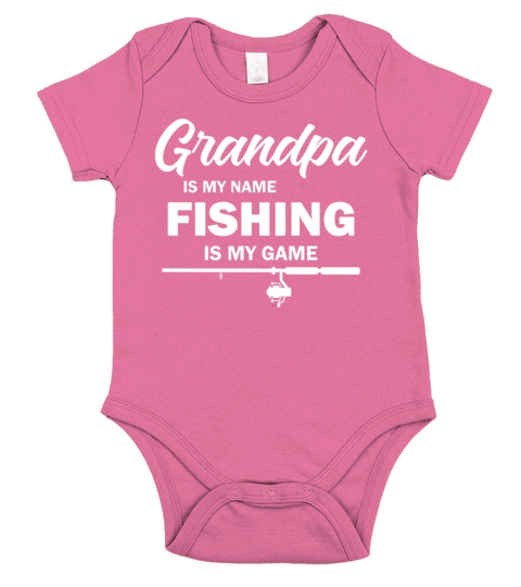 Grandpa is My Name Fishing is My Game Short Sleeve Baby One-Piece