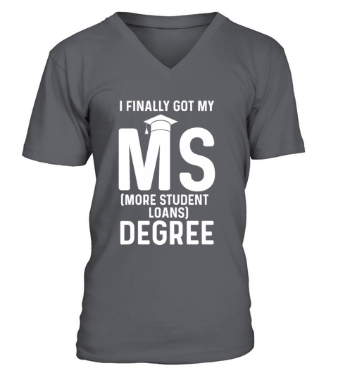 Black Queen Student Loans Masters Graduation Men's V-Neck T-shirt