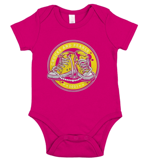Yellow Circle Chucks And Pearls 2021 Short Sleeve Baby One-Piece
