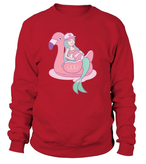 Mermaid on Flamingo Float Women's Sweatshirt
