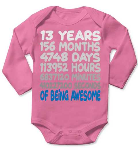13th Bday Official Teenager Birthday Long Sleeve Baby One-Piece