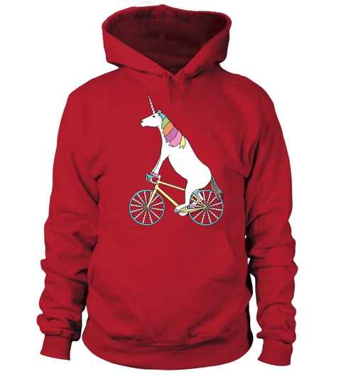 Unicorn Riding Bike With Unicorn Horn Spoked Wheel Men's Hoodie