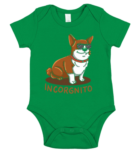 Incorgnito Incognito Corgi Dog Sunglasses Pun Gift Short Sleeve Baby One-Piece