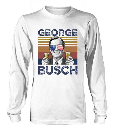 Vintage George W. Bush Busch 4th Of July Independence Day shirth Women's Long Sleeve