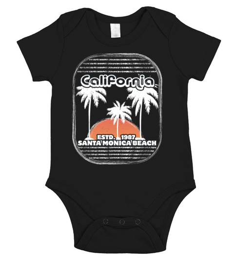 California Santa Monica Beach Short Sleeve Baby One-Piece