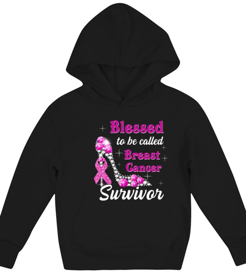 Black Girl Breast Cancer Survivor Me High Heels Kids Hoodie
